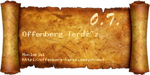 Offenberg Teréz névjegykártya